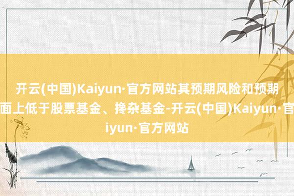 开云(中国)Kaiyun·官方网站其预期风险和预期收益表面上低于股票基金、搀杂基金-开云(中国)Ka