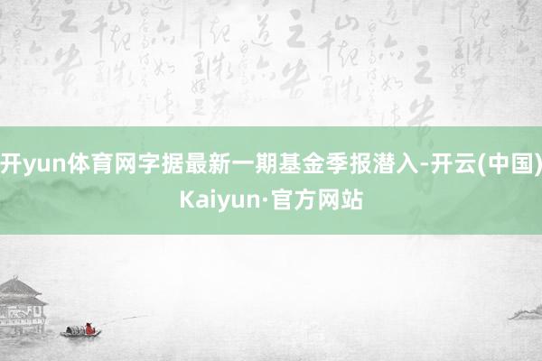 开yun体育网字据最新一期基金季报潜入-开云(中国)Kaiyun·官方网站