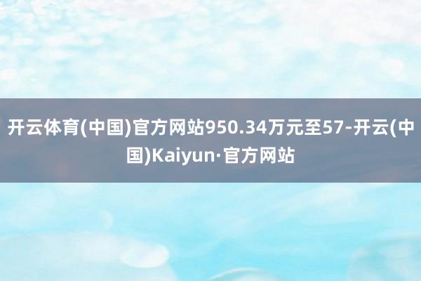 开云体育(中国)官方网站950.34万元至57-开云(中国)Kaiyun·官方网站