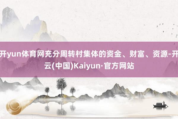 开yun体育网充分周转村集体的资金、财富、资源-开云(中国)Kaiyun·官方网站