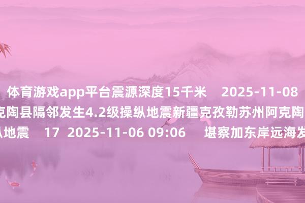 体育游戏app平台震源深度15千米    2025-11-08 16:12     新疆克孜勒苏州阿