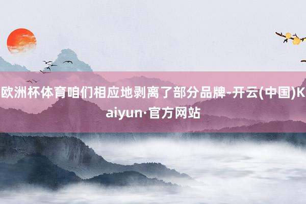 欧洲杯体育咱们相应地剥离了部分品牌-开云(中国)Kaiyun·官方网站