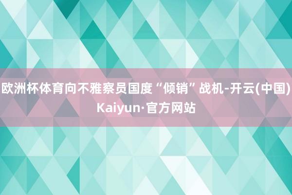 欧洲杯体育向不雅察员国度“倾销”战机-开云(中国)Kaiyun·官方网站