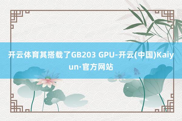 开云体育其搭载了GB203 GPU-开云(中国)Kaiyun·官方网站