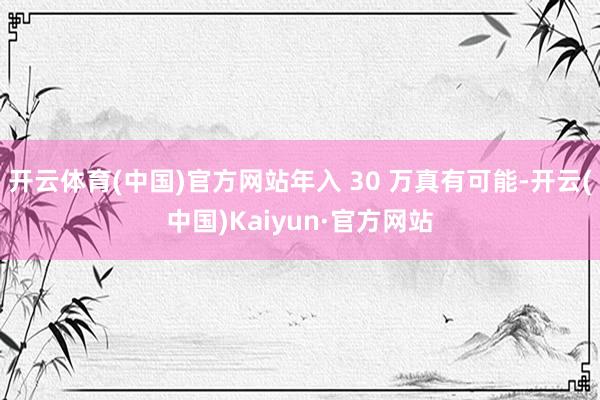开云体育(中国)官方网站年入 30 万真有可能-开云(中国)Kaiyun·官方网站