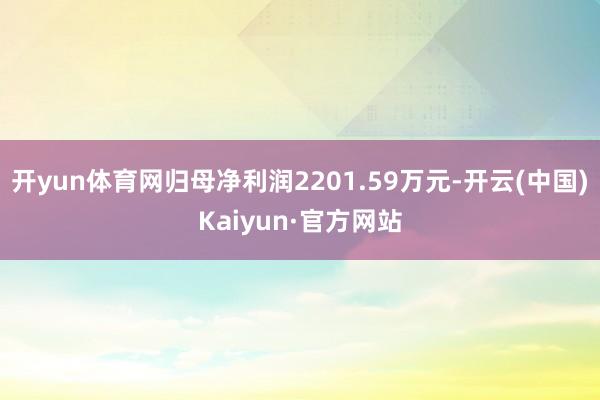 开yun体育网归母净利润2201.59万元-开云(中国)Kaiyun·官方网站