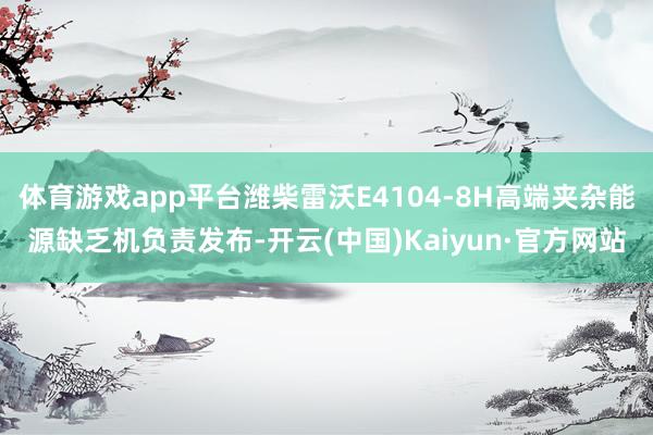 体育游戏app平台潍柴雷沃E4104-8H高端夹杂能源缺乏机负责发布-开云(中国)Kaiyun·官方