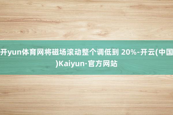 开yun体育网将磁场滚动整个调低到 20%-开云(中国)Kaiyun·官方网站