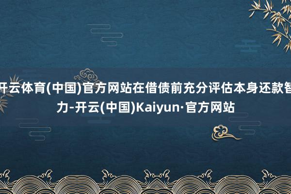 开云体育(中国)官方网站在借债前充分评估本身还款智力-开云(中国)Kaiyun·官方网站